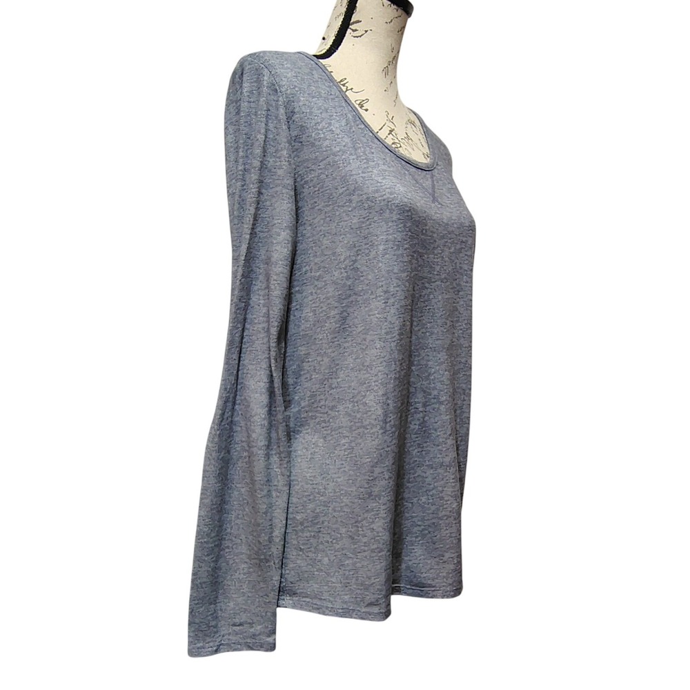Born Womens Loungewear Pajama Long Sleeve Shirt Large Blue Heathered Comfy Soft - Picture 3 of 5